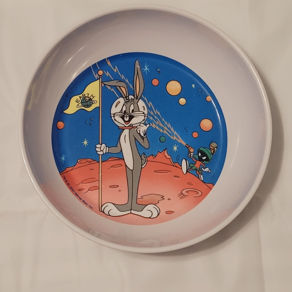 Vintage 1991 Zak Designs Warner Brothers Bugs Bunny Marvin Martian Cereal Bowl